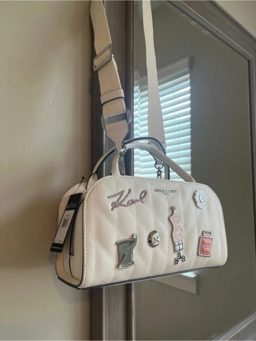 Karl Lagerfeld Maybelle Satchel with Pins